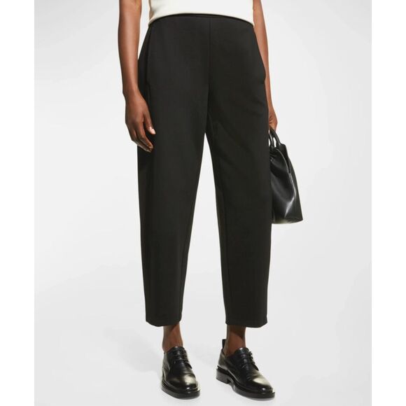 Eileen Fisher $218 Washable Flex Ponte Ankle Lantern Pants black XL - Picture 1 of 14